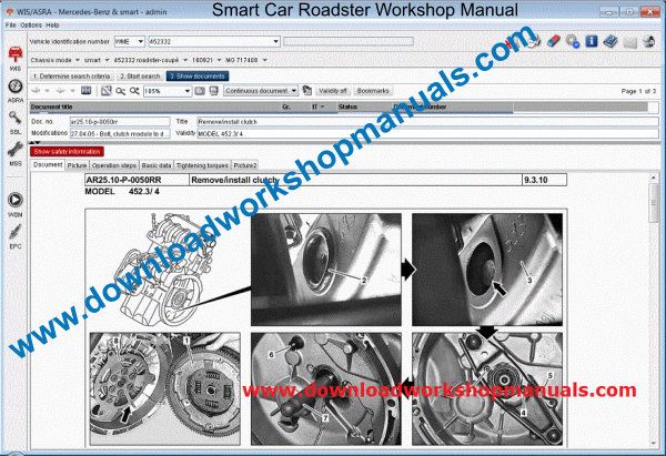 Smart Car Roadster Workshop Manual Download